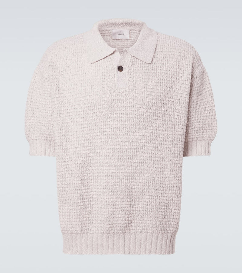 Commas Knitted cotton polo shirt