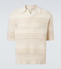 Commas Crochet cotton-blend polo shirt