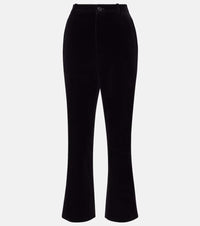 Saint Laurent Cotton velvet cropped flared pants