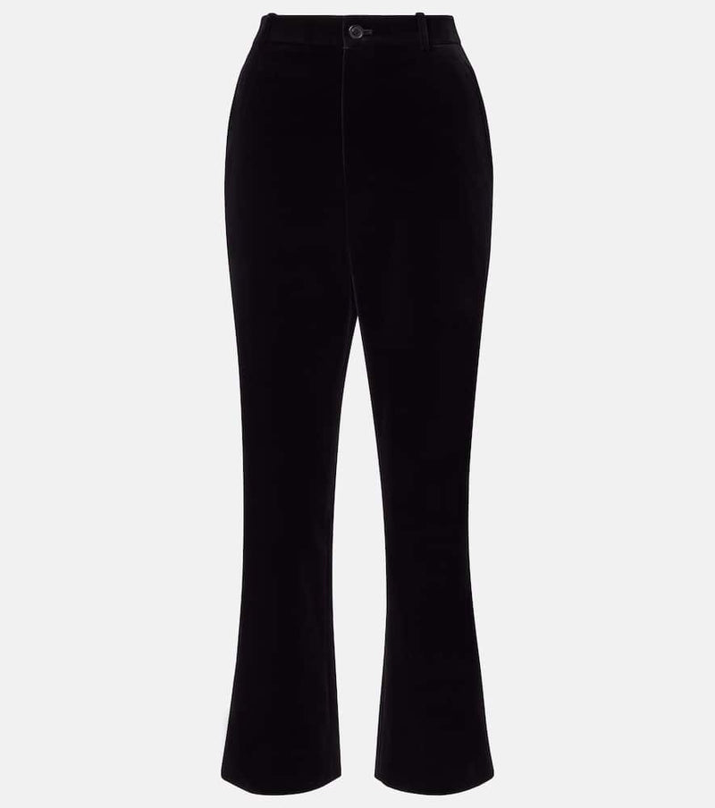 Saint Laurent Cotton velvet cropped flared pants