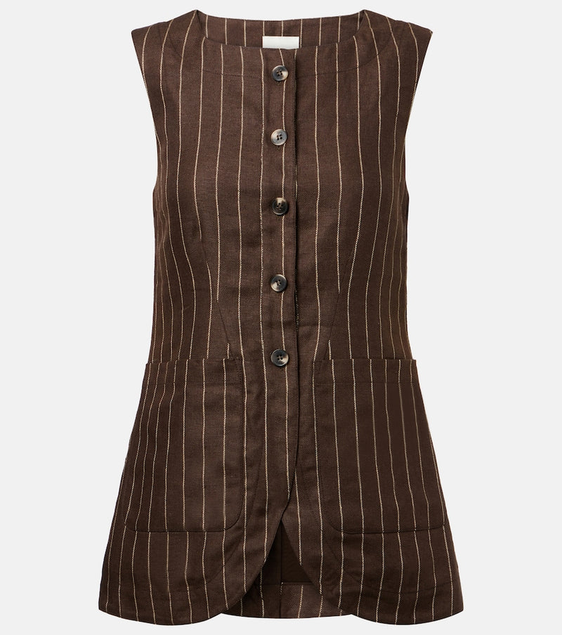 Posse Emma pinstripe linen top