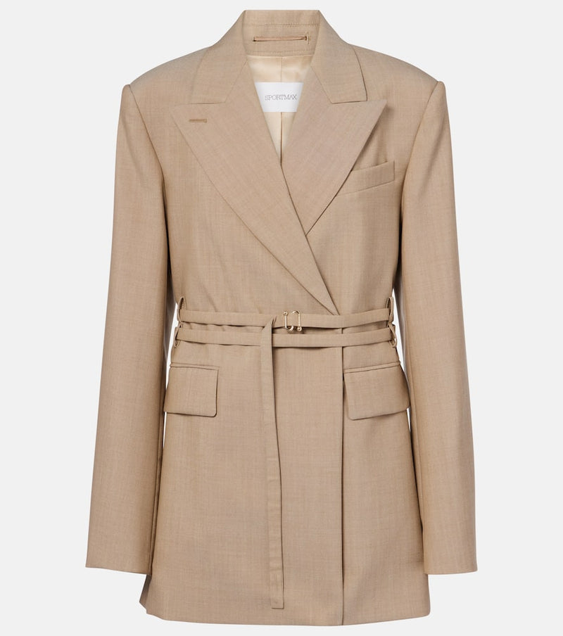 Sportmax Tubinga belted virgin wool blazer
