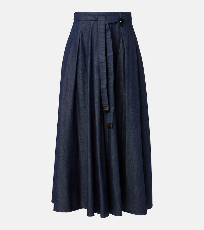 S Max Mara Amanda chambray maxi skirt