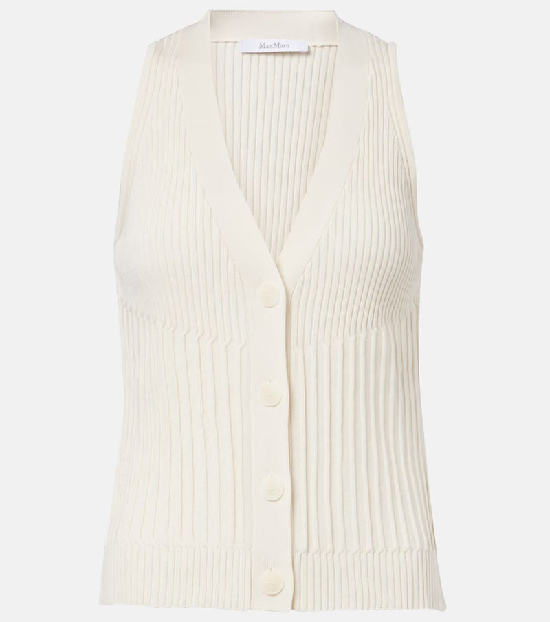 Max Mara Bimba ribbed-knit cotton-blend vest