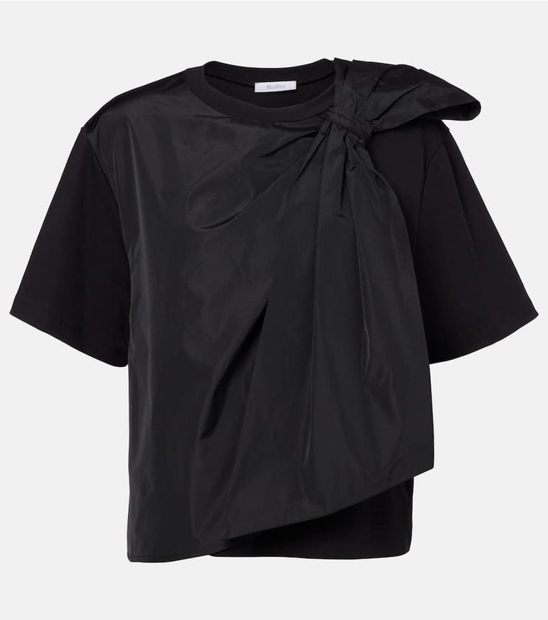 Max Mara Colle bow-detail cotton jersey T-shirt