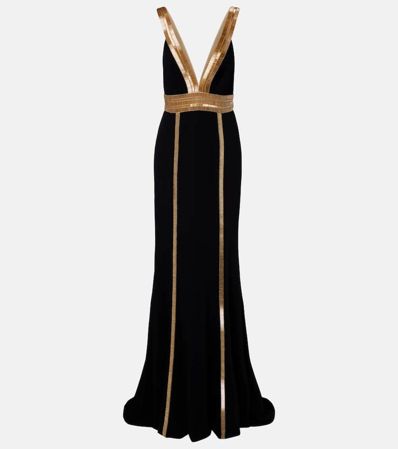 Costarellos Embellished crepe gown