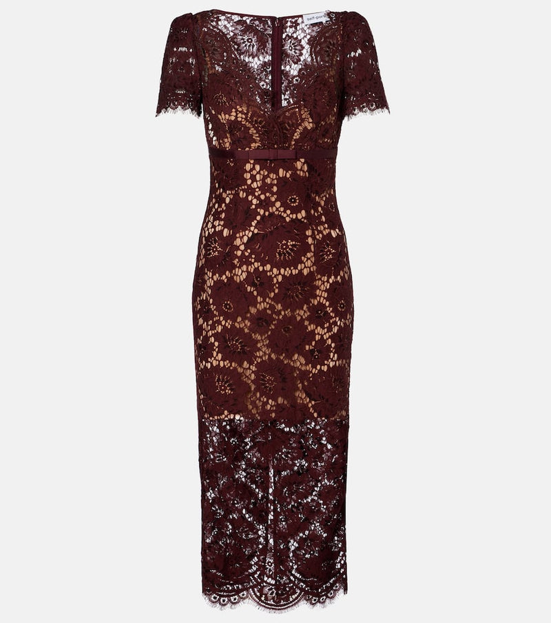 Self-Portrait Floral lace midi dress