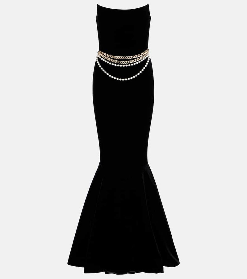 Self-Portrait Chain-detail corset gown