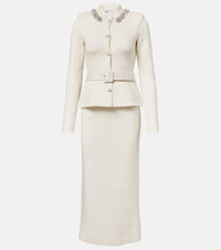 Self-Portrait Embellished knitted midi dress