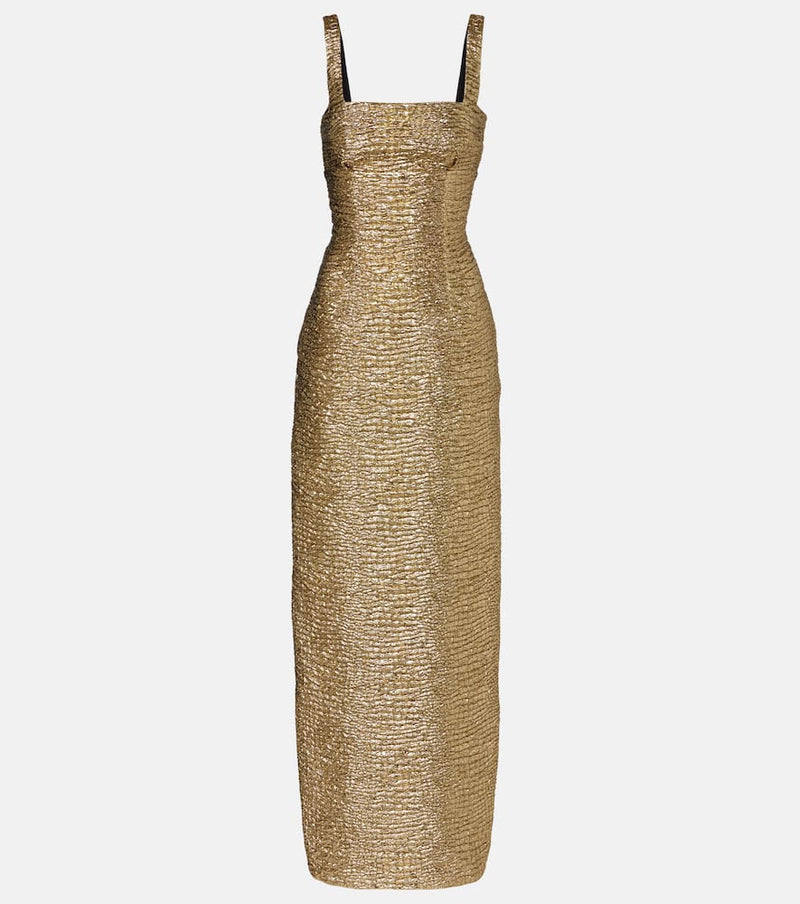 Emilia Wickstead Micheline metallic-effect seersucker gown