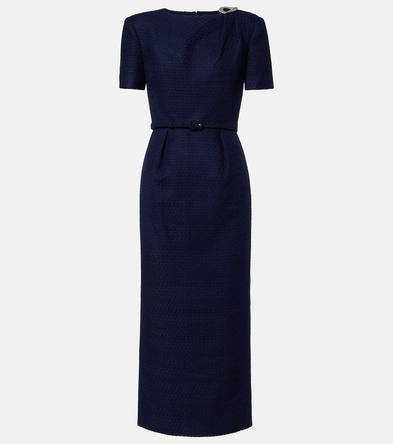 Roland Mouret Belted boucle midi dress
