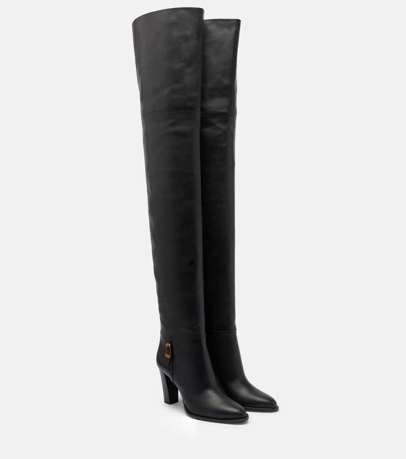 Saint Laurent Julia 85 leather over-the-knee boots