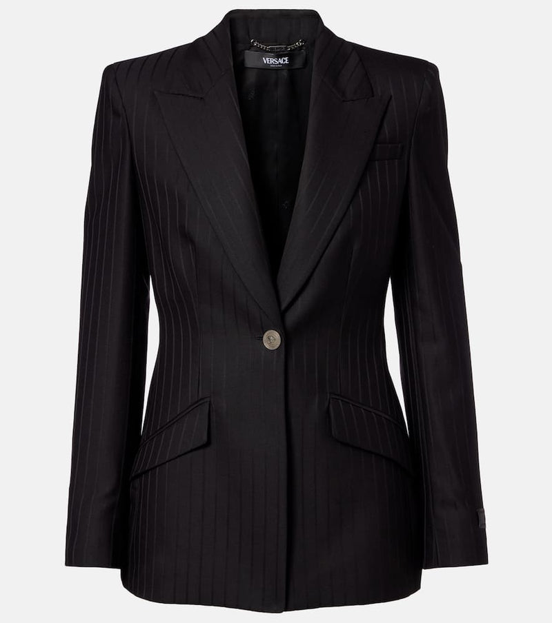 Versace Pinstripe virgin wool blazer