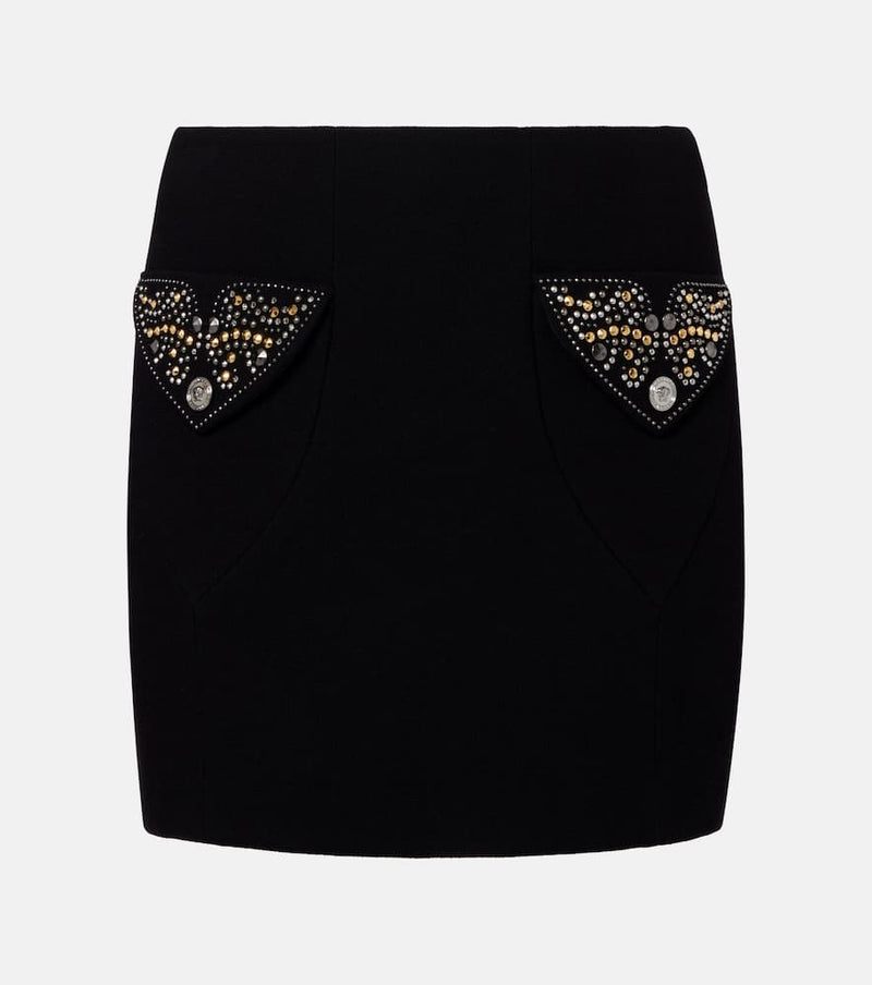 Versace Virgin wool crepe miniskirt