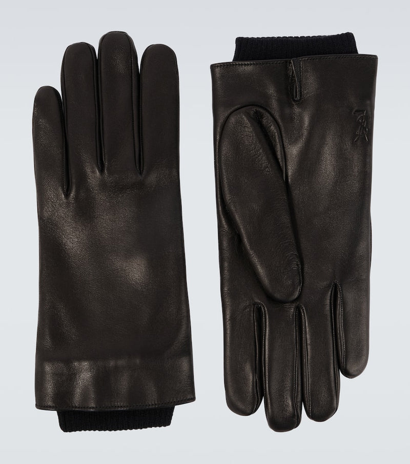 Saint Laurent Cassandre wool-lined leather gloves