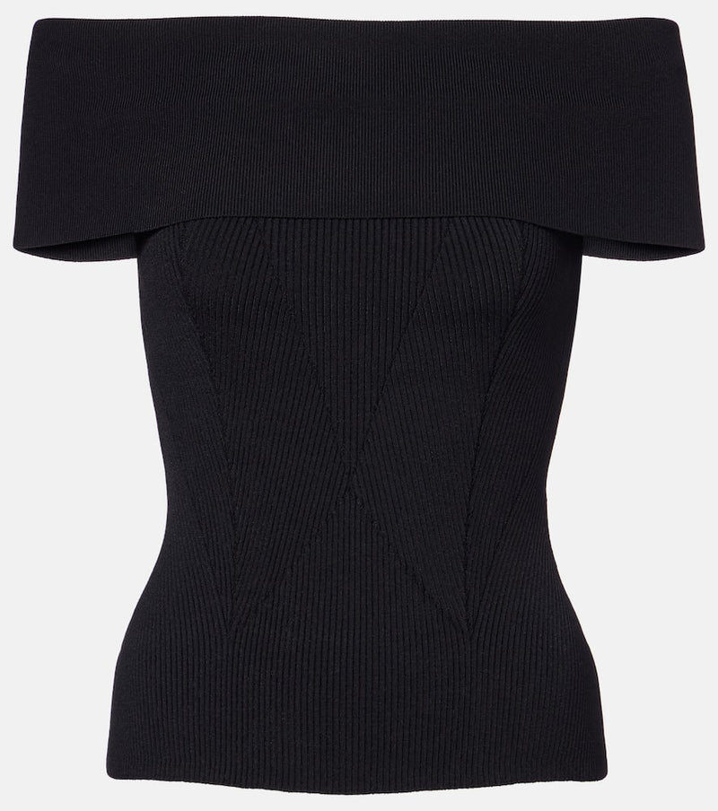 Givenchy Ribbed-knit off-shoulder top