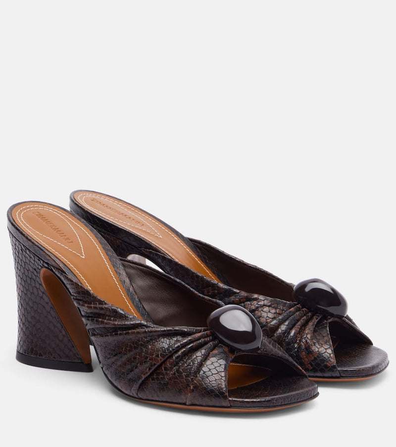 Zimmermann Gleam 85 snake-effect leather mules