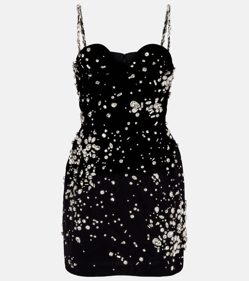 Oscar de la Renta Crystal-embellished minidress