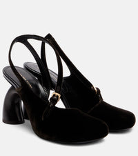 Dries Van Noten 95 velvet slingback pumps