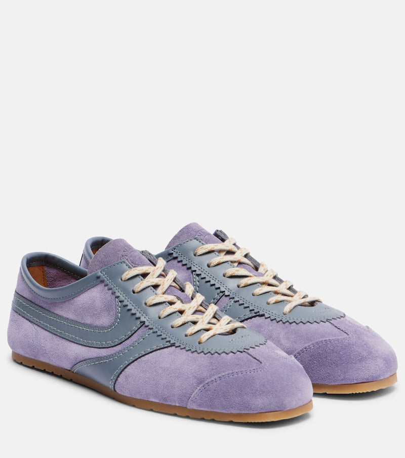 Dries Van Noten Leather-trimmed suede sneakers