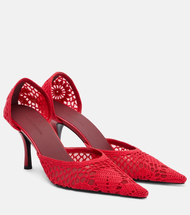 Magda Butrym Crochet leather-trimmed pumps