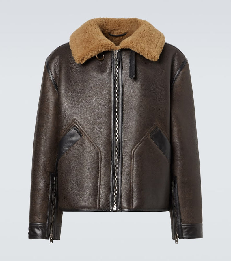 Lemaire Shearling-lined leather jacket