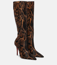 Christian Louboutin Miss Z 100 calf hair knee-high boots