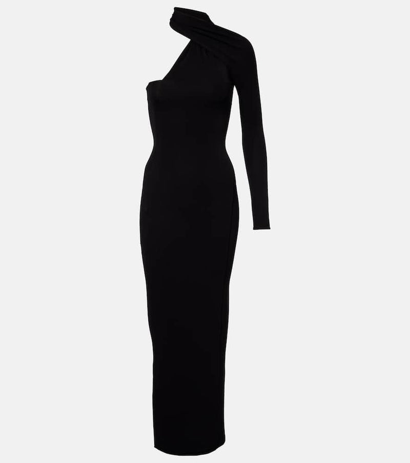 Courreges One-shoulder crepe maxi dress