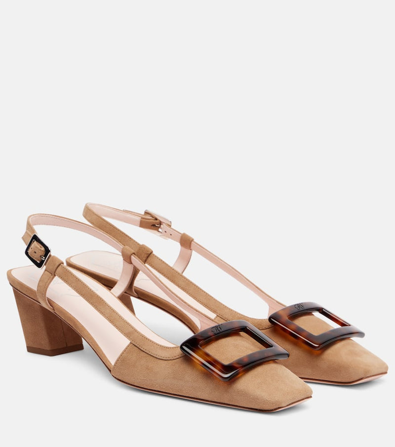 Roger Vivier Belle Vivier 45 suede slingback pumps