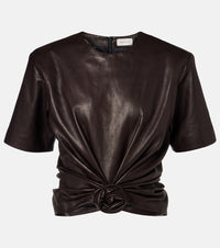 Magda Butrym Knot-detail leather T-shirt