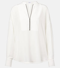 Brunello Cucinelli Monili silk blouse