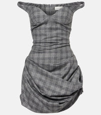 Magda Butrym Ruched off-shoulder wool-blend bustier dress