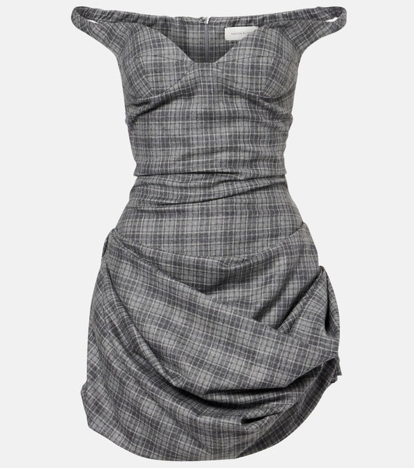 Magda Butrym Ruched off-shoulder wool-blend bustier dress