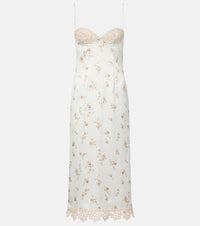 Magda Butrym Floral crochet-trimmed silk slip dress