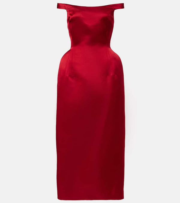 Magda Butrym Off-shoulder silk satin midi dress
