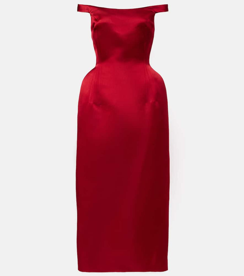 Magda Butrym Off-shoulder silk satin midi dress