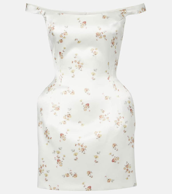 Magda Butrym Floral off-shoulder silk minidress