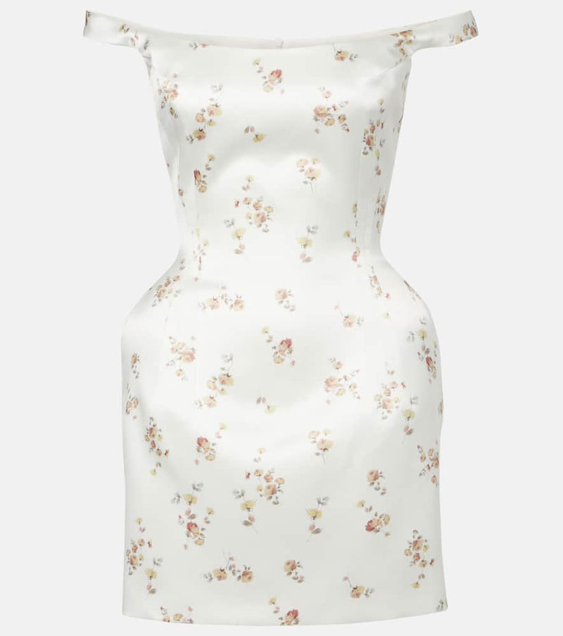 Magda Butrym Floral off-shoulder silk minidress