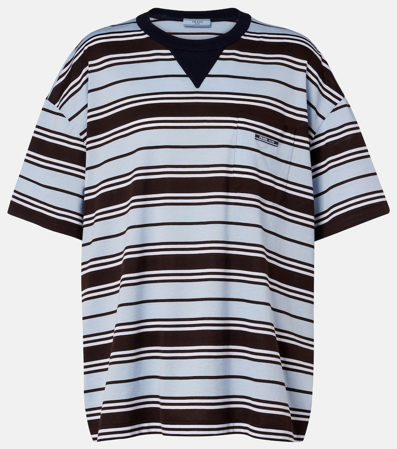 Prada Striped cotton lisle T-shirt