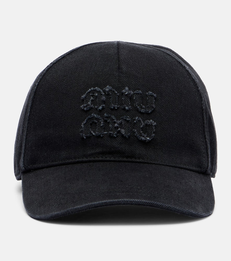 Miu Miu Logo denim baseball cap