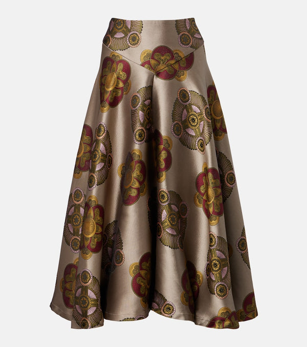 La DoubleJ Milano printed jacquard midi skirt