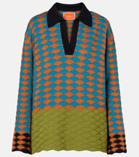 La DoubleJ Intarsia wool polo sweater