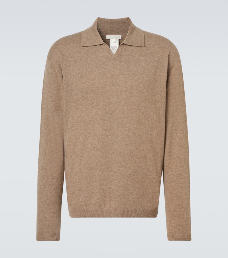 The Row Franz cashmere polo sweater
