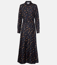 Gabriela Hearst Galway belted silk shirt dress