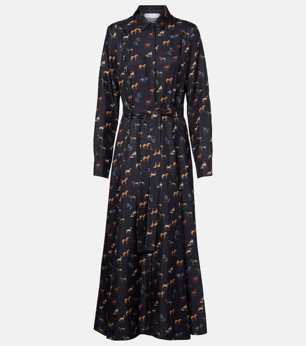 Gabriela Hearst Galway belted silk shirt dress