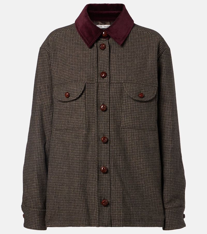 Blaze Milano Berber corduroy-trimmed wool-blend jacket