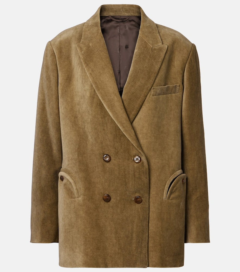 Blaze Milano Nightbreak double-breasted cotton velvet blazer