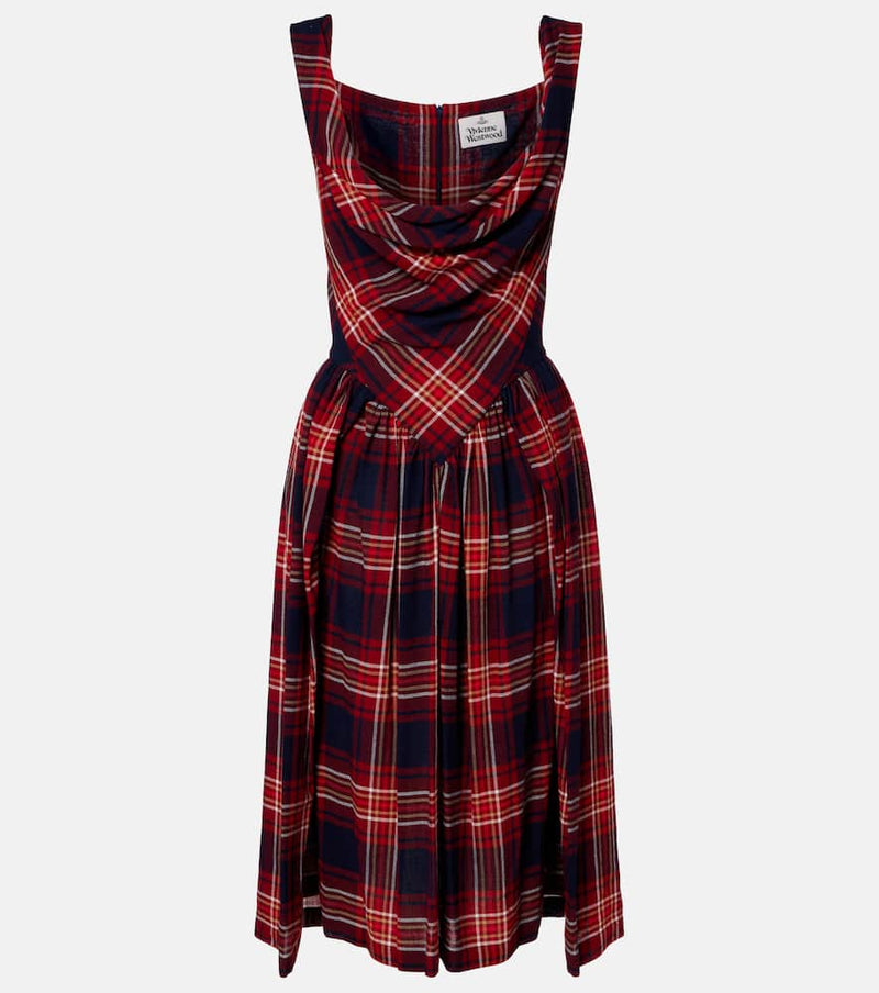 Vivienne Westwood Sunday tartan draped bustier dress