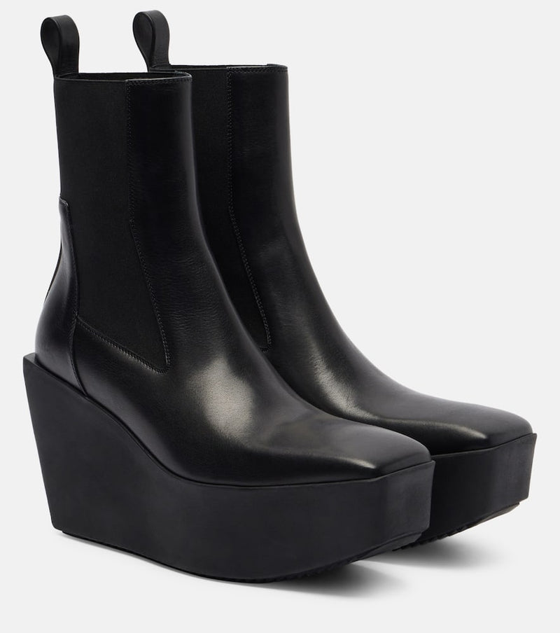 Rick Owens Beatle leather platform ankle boots