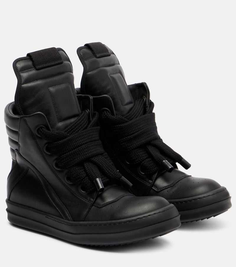 Rick Owens Jumbolace Geobasket leather sneakers